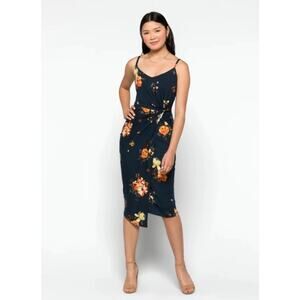 STITCH FIX Nine Britton Adrienne Black Stretch Jersey Midi Dress // S